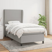 Boxspring 90x190 cm lichtgrijs stof