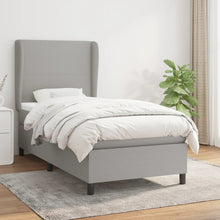 Boxspring Met Matras Stof Lichtgrijs 90 x 190 cm Effen ontwerp
