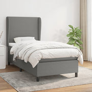Boxspring met matras 90x200 cm donkergrijs