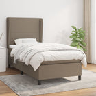 Boxspring met matras stof taupe 90x200 cm 90 x 200 cm Taupe