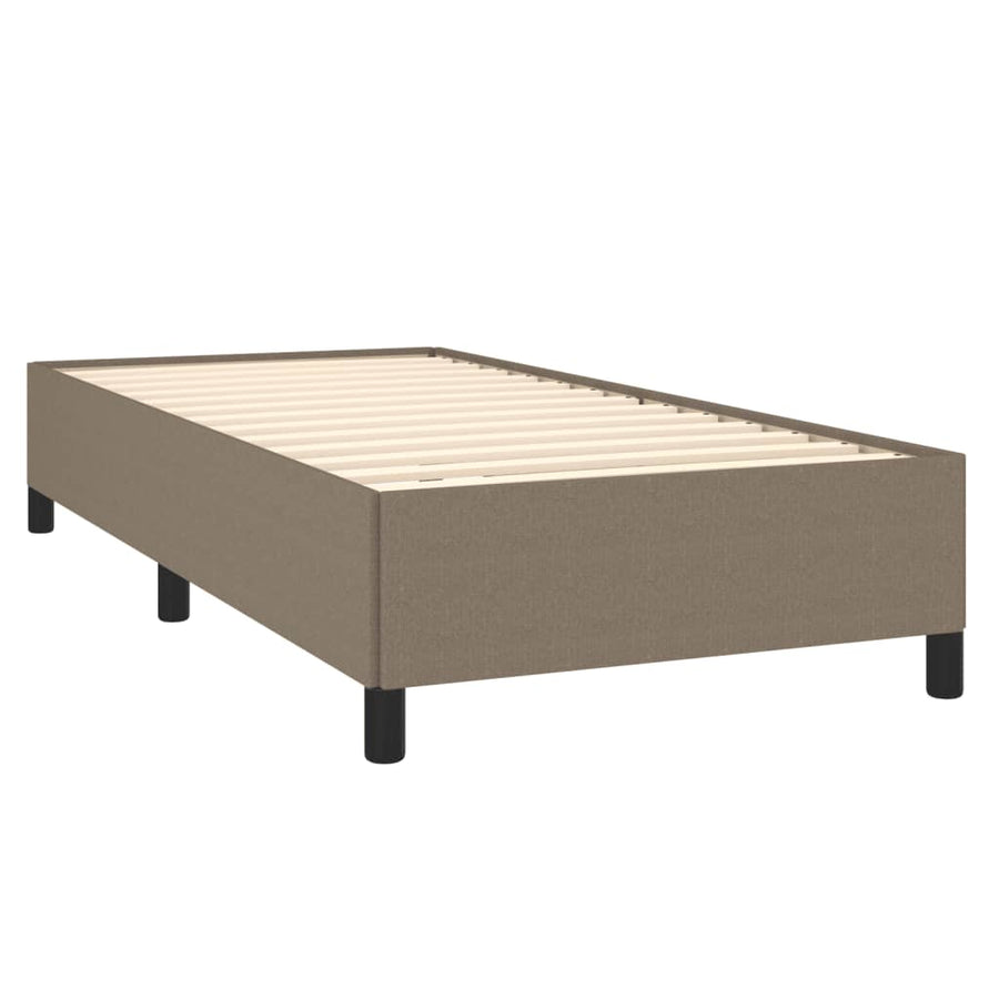 Boxspring met matras stof taupe 100x200 cm 100 x 200 cm Effen ontwerp
