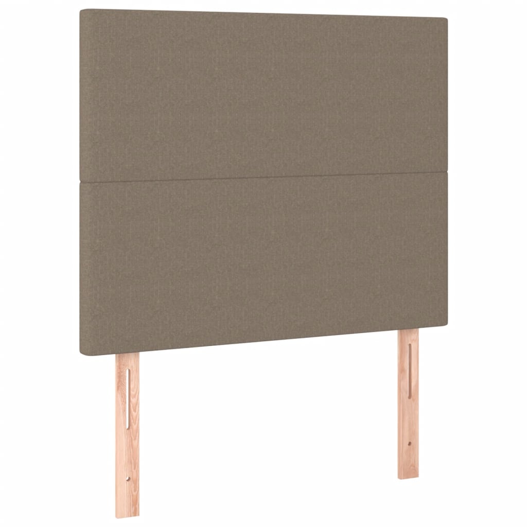 Boxspring met matras stof taupe 100x200 cm 100 x 200 cm Effen ontwerp