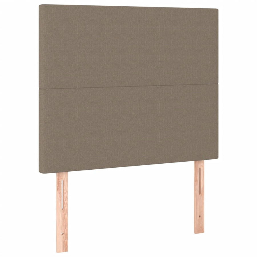 Boxspring met matras stof taupe 100x200 cm 100 x 200 cm Effen ontwerp