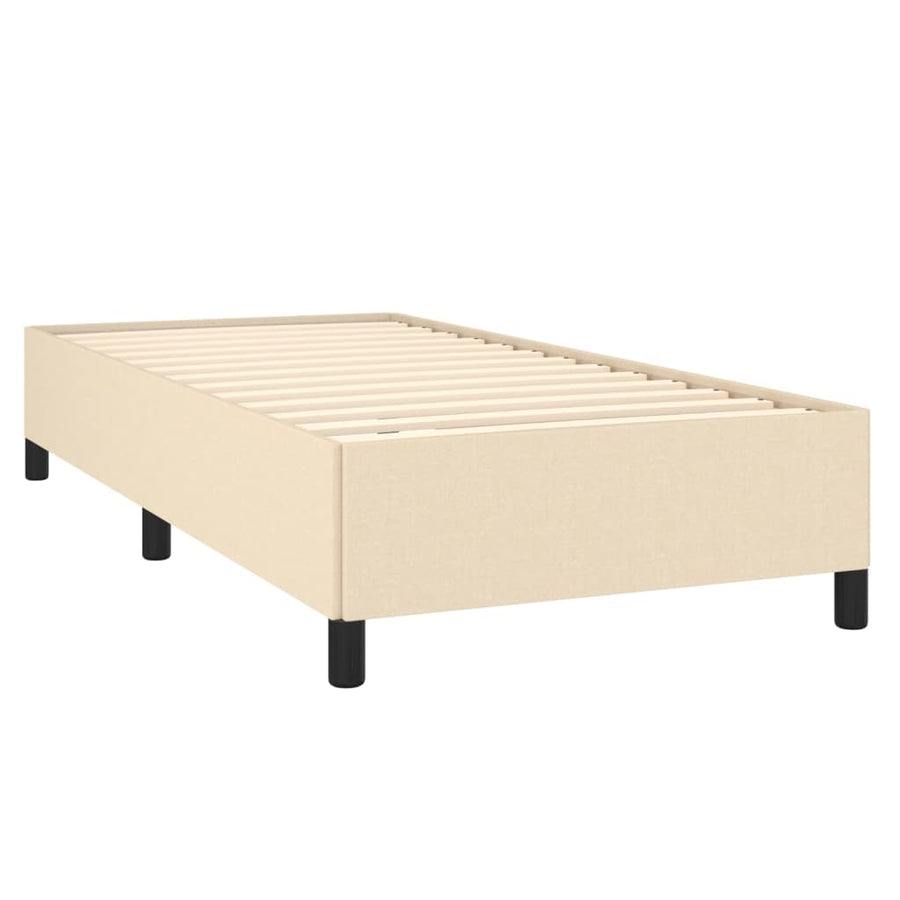 Boxspring met matras stof crèmekleurig 100x200 cm 100 x 200 cm Effen ontwerp