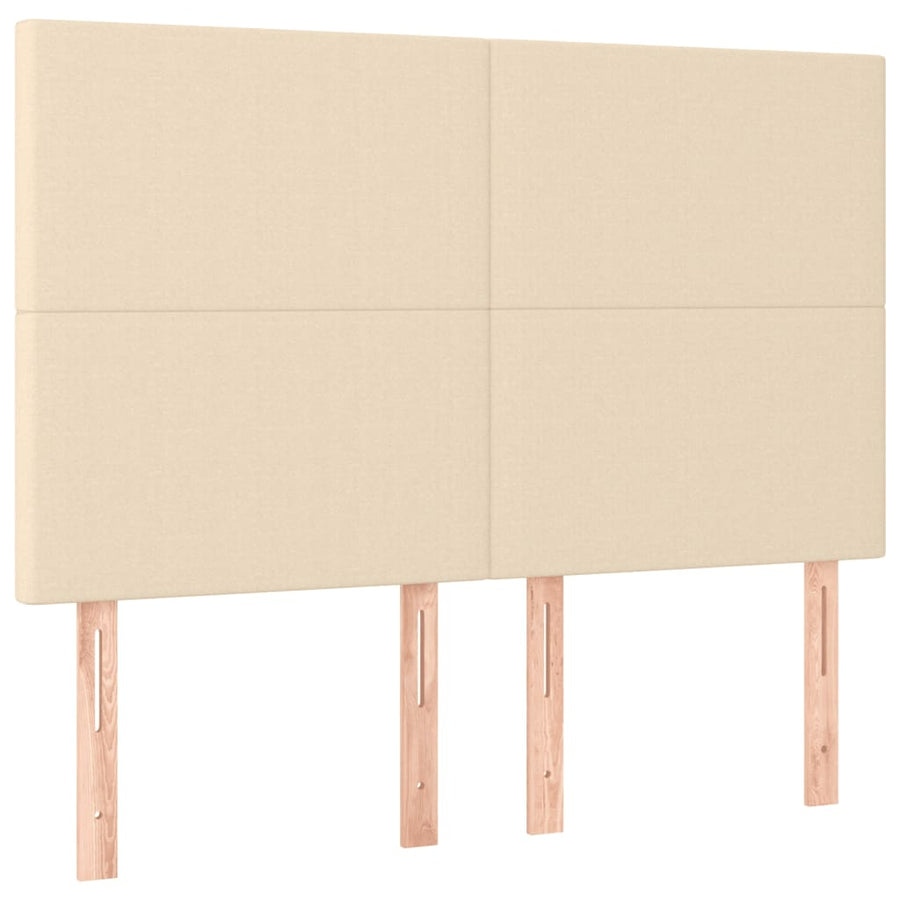 Boxspring met matras stof crèmekleurig 140x190 cm 140 x 190 cm Effen ontwerp
