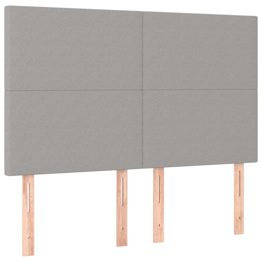 Boxspring Met Matras Stof Lichtgrijs 140 x 200 cm Effen ontwerp