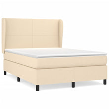 Boxspring met matras stof crèmekleurig 140x200 cm 140 x 200 cm Crème