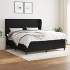 Boxspring Met Matras Stof Zwart 160 x 200 cm Effen ontwerp