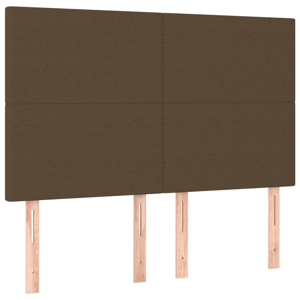 Boxspring Met Matras Stof Donkerbruin 160 x 200 cm Effen ontwerp