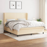 Boxspring met matras crèmekleurig 160x200 cm