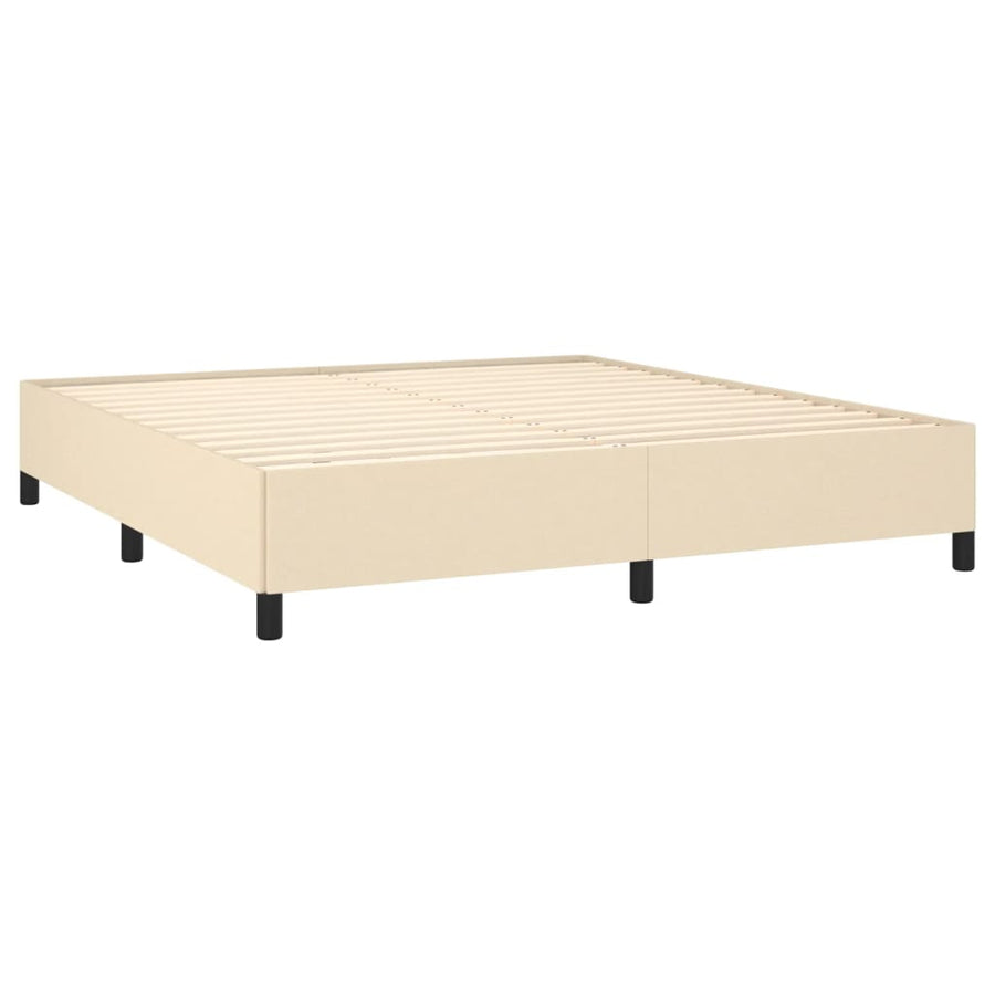Boxspring Met Matras Stof Crèmekleurig 180X200 Cm 180 x 200 cm Effen ontwerp