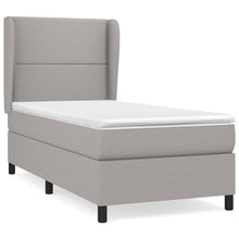 Boxspring Met Matras Stof Lichtgrijs 90 x 190 cm Effen met spijkers