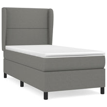 Boxspring Met Matras Stof Donkergrijs 90 x 190 cm Effen met spijkers