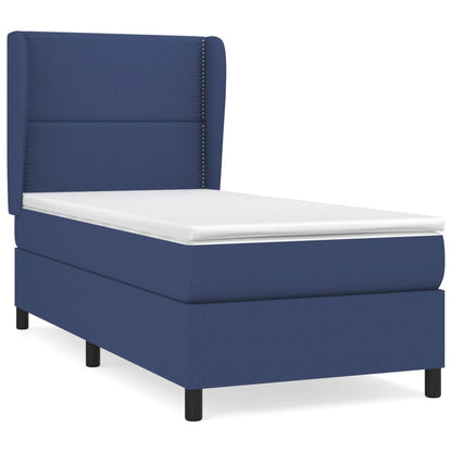 Boxspring Met Matras Stof Blauw 90 x 190 cm Effen met spijkers