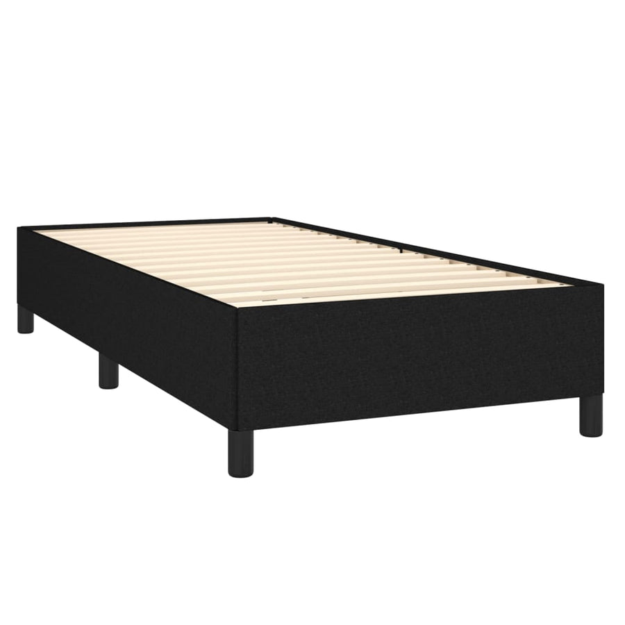 Boxspring Met Matras Stof Zwart 90 x 200 cm Effen met spijkers