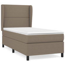 Boxspring met matras stof taupe 90x200 cm 90 x 200 cm Effen met spijkers
