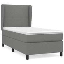 Boxspring Met Matras Stof Donkergrijs 100 x 200 cm Effen met spijkers