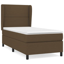 Boxspring met matras stof donkerbruin 100x200 cm 100 x 200 cm Donkerbruin