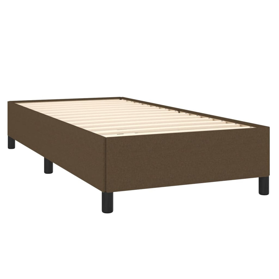 Boxspring met matras stof donkerbruin 100x200 cm 100 x 200 cm Donkerbruin