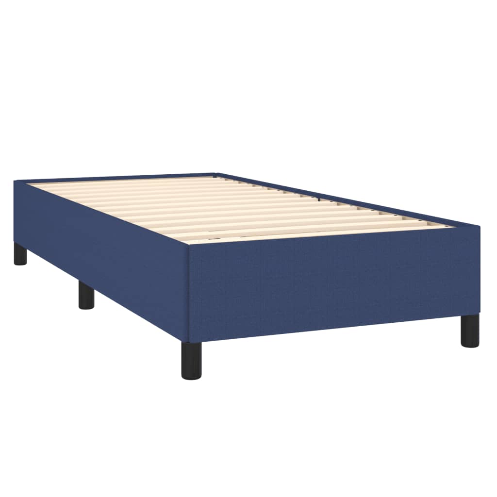Boxspring Met Matras Stof Blauw 100 x 200 cm Effen met spijkers