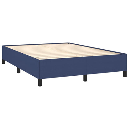 Boxspring Met Matras Stof Blauw 140 x 190 cm Effen met spijkers