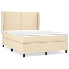 Boxspring met matras stof crèmekleurig 140x200 cm 140 x 200 cm Crème