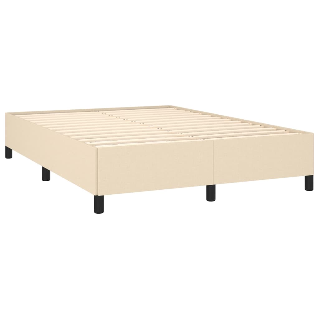 Boxspring met matras stof crèmekleurig 140x200 cm 140 x 200 cm Crème
