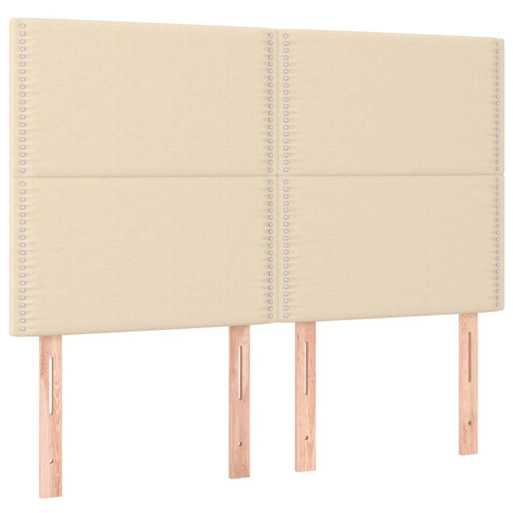Boxspring met matras stof crèmekleurig 140x200 cm 140 x 200 cm Crème