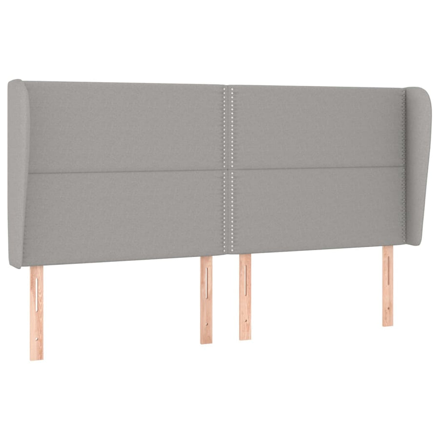 Boxspring Met Matras Stof Lichtgrijs 180 x 200 cm Effen met spijkers