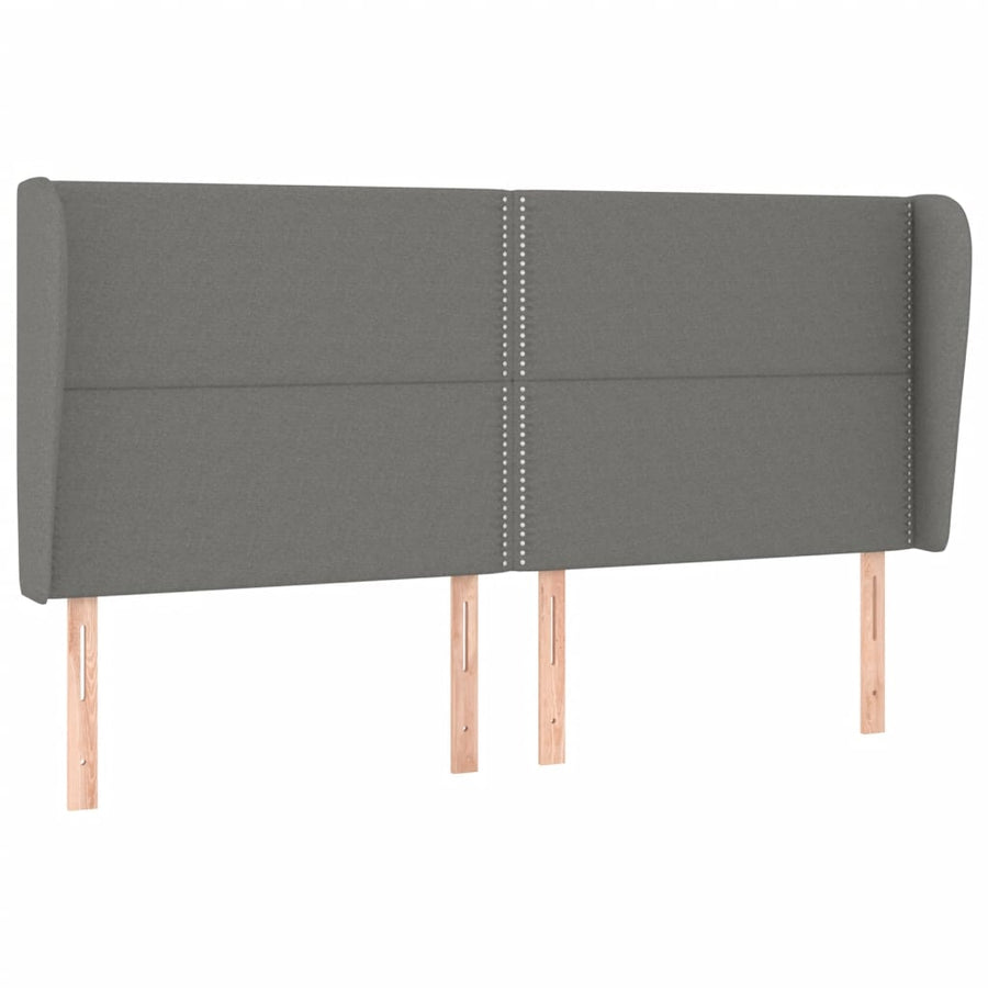 Boxspring Met Matras Stof Donkergrijs 180 x 200 cm Effen met spijkers