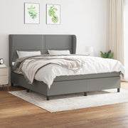 Boxspring met matras donkergrijs 180x200 cm