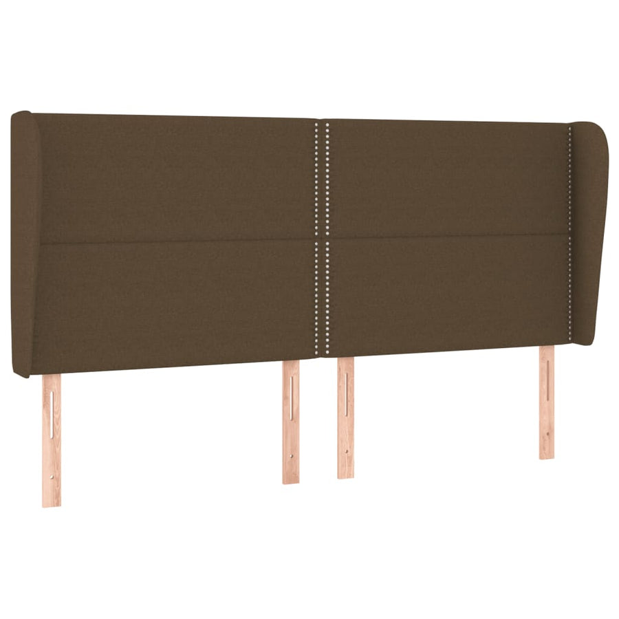 Boxspring Met Matras Stof Donkerbruin 180 x 200 cm Effen met spijkers