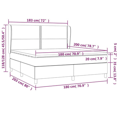 Boxspring Met Matras Stof Taupe 180X200 Cm Taupe 180 x 200 cm Effen met spijkers