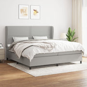 Boxspring met matras 200x200 cm lichtgrijs
