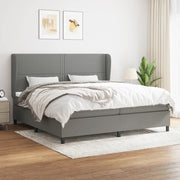 Boxspring met matras 200x200 cm donkergrijs