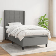 Boxspring met matras 90x190 cm donkergrijs