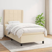 Boxspring crème 90x190 cm met pocketvering matras
