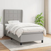 Boxspring 90x200 cm lichtgrijs met pocketvering matras