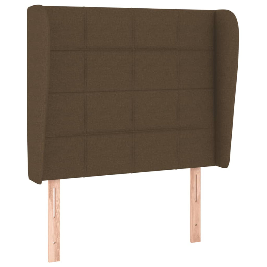 Boxspring Met Matras Stof Donkerbruin 90 x 200 cm Blok met vierkanten