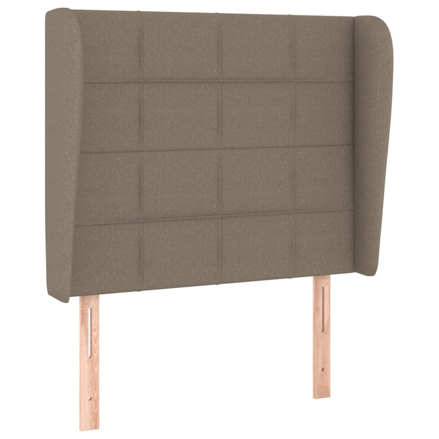Boxspring met matras stof taupe 100x200 cm 100 x 200 cm Blok met vierkanten