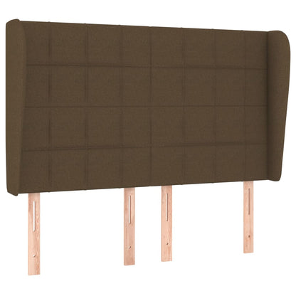 Boxspring Met Matras Stof Donkerbruin 140 x 190 cm Blok met vierkanten
