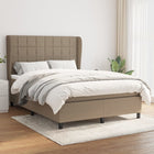 Boxspring met matras stof taupe 140x190 cm 140 x 190 cm Taupe