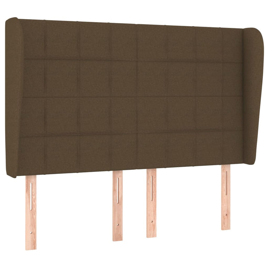 Boxspring Met Matras Stof Donkerbruin 140 x 200 cm Blok met vierkanten