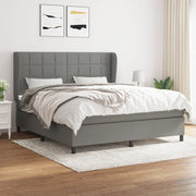 Boxspring 160x200 cm donkergrijs met matras