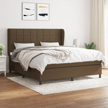 Boxspring met matras stof donkerbruin 160x200 cm