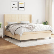 Boxspring met matras 160x200 cm crèmekleurig