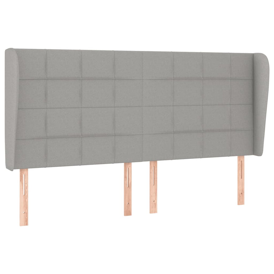 Boxspring Met Matras Stof Lichtgrijs 180 x 200 cm Blok met vierkanten