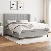Boxspring met matras 180x200 cm lichtgrijs