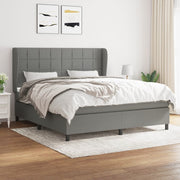 Boxspring 180x200 cm donkergrijs met matras