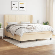 Boxspring met matras 180x200 cm crèmekleurig